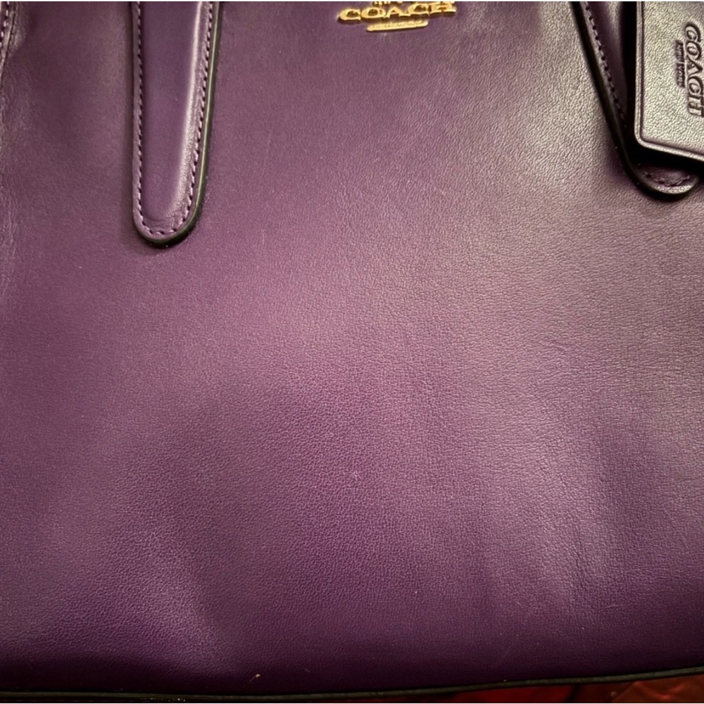 Coach Mini Crosby Carryall Handbag in Stunning Violet Purple Leather - Picture 3 of 10